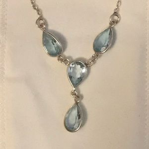 Blue Topaz Sterling Silver Necklace